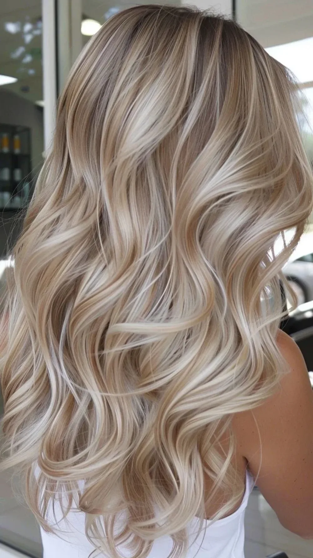 Krämig blond balayage